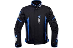 MTTKTTBD Veste de Moto Sport avec Protections Homologuées CE Autocollant Réfléchissant, Blouson de Moto Gilet Thermique Imperméable Respirante Veste pour Racing Moto Tous les Temps