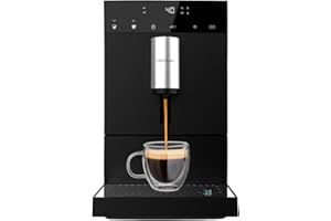 Cecotec Cafetière Superautomatique Compacte Cremmaet Compact. 1350 W, 19 Bars, Système de Chauffage par Thermobloc, Réservoir de 150 g de Café avec Moulin Intégré et 1,1 L, Nettoyage Automatique