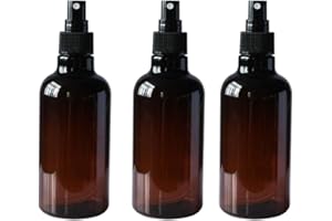 VASANA Lot de 3 vaporisateurs vides en Plastique Pet Rechargeables avec pulvérisateur Noir pour cosmétiques et cosmétiques, flacons de Parfum Liquide Anti-Fuite et Accessoires de Voyage Portables 250 ML
