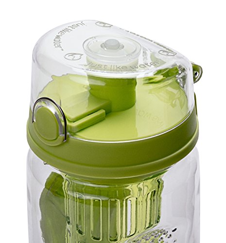 Hydracy Trinkflasche für Fruchtschorlen (1Liter) in verschiedenen Farben, mit langem Infuser und Isolierhülle – 100% dicht und perfekt für Sport & Freizeit - 5