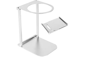 Penitue Support pour Filtre à Café, en Alliage d'Aluminium Pliable Machine à Expresso Accessoire pour La Maison Le Bureau et Le Camping (Argent)
