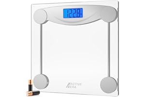 Active Era® Ultra Slim Digital Bathroom Scales for Body Weight with High Precision Sensors and Tempered Glass (Stone/kgs/lbs)