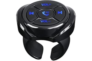 AITOPLUS Inalámbrico coche volante botón de control remoto de apoyo Bluetooth de control adecuado para Android iPhone Wince conectado a GPS de navegación multimedia de control de radio DVD de música con la luz