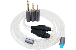 Janjunsi Kabel Zastępczy Ulepszony Przewód Audio Kompatybilny z Sennheiser HD580/HD650/HD660/HD600S/HD414/HD25 Słuchawki - 3 w 1 z Wtyczką 2.5mm/3.5mm/4.4mm
