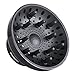 Hairizone Universal Hair Diffuser Adaptable for Blow Dryers with Nozzle Diameter Between 1.7"-2.6" for Curly or Wavy Hair Styling, Shiny Black