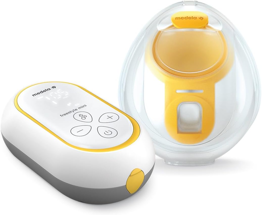 Medela Freestyle Mini Hands-Free eléctrico simple con copas de recogida Hands-Free y batería recargable de Medela.