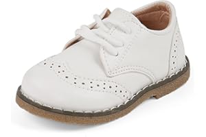 MASOCIO Boys Girls Lace Up Shoes Toddler Little Kids School Shoes Flat Dress Shoes (Toddler/Little Kid)