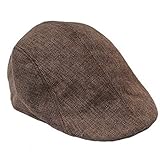 Ukerdo Verano Lino Ornitorrinco Plano Gorras Taxista Equipado Sombreros para Hombre