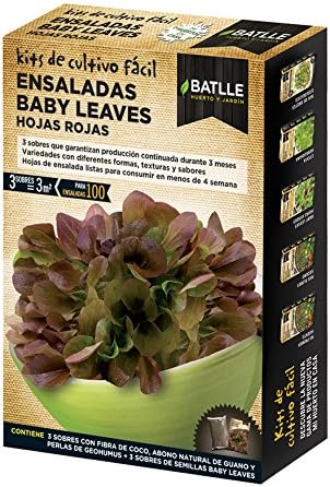 Batlle Grow Kit - Ideal for Urban Garden Salad Baby Leaves (Red)