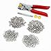 Produktbild 100 Set Druckknopf Druckknöpfe Open Ring SILBER & Zange Werkzeug DIY Basteln