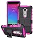Produktbild LG Leon LTE C40/ Tribute 2 (LS665) / Destiny L21G / Power L22C / Risio Case, DRUnKQUEEn Heavy Duty Rugged Hybrid Armor Dual Layer Hard Shell Tire Tread Grenade Grip Combat Tyre Textured Cover with Kickstand