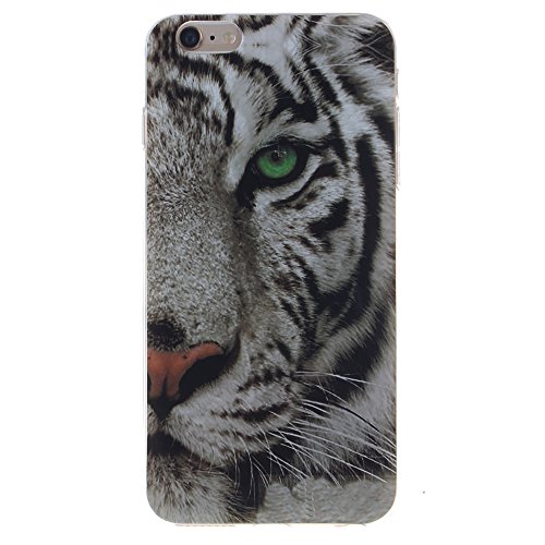 AllDo Funda Silicona para iPhone 6 Plus iPhone 6S Plus  5 5 Pulgadas  Carcasa Protectora Caso Suave TPU Soft Silicone Case Cover Bumper Funda Ultra Delgado Carcasa Flexible Ligero Caja Anti Rasgu  os Casco Anti Choque - Tigre