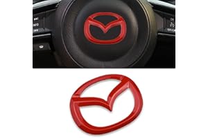 DADYM 1 Psc Car Badges for Mazda 3 6 CX-3 CX-5 CX-9,4.5cm X 5.7cm Replace Emblem Logo Sticker for Steering Wheel/Bonnet Front and Rear and Trunk Logo Key Remote Control Emblem Accessories,Red