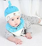 Hosaire Baby Bandana Mütze Geifer Baumwolle Lätzchen Beißringe Lätzchen Baby Dreieck Lätzchen Zahnen Lätzchen Speichel Handtuch Cap,Blau - 4