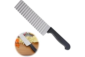 VYIBPDY 1 Stück Wellenschneider, Edelstahl Wellenmesser Riffelmesser für Pommes, Kartoffelschneider für Erwachsene und Kinder, Wellenschnittmesser aus Edelstahl Crinkle Chip Cutter für Gemüse, Salat, Obst