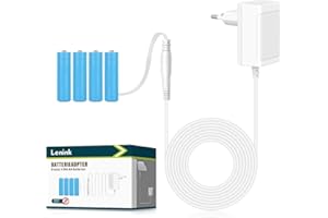 Lenink Batterie 4AA sostituite con alimentatore di rete per batteria da 6 V, compatibile con Nuki Smart Lock 3.0/3.0 Pro, catena luminosa, stazione meteo (non per flash), decorazione natalizia.