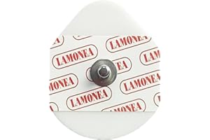 LAMONEA SF100-50 Elettrodi ECG Monouso, Certificato CE - 36x40mm per Elettrostimolatore - Elettrodo Ovale a Bottone, Connessione Clip in Acciaio, Adesivo Idrogel Solido - Sensore in Ag/AgCI - SF100
