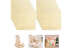 HAOMEEDUO 10 PCS Feuilles de Bois de Balsa Planche de Bois Brut Feuilles de Bois de Tilleul Plaque de Bois Naturel Bois de Tilleul Non Peint 20 * 20 * 0.2cm pour Sculptures Décorations Etiquettes DIY