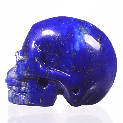 Mineralbiz 1.5 „Mini natürlichen Lapis Lazuli Edelstein geschnitzten Kristall Schädel, Schädel Carving, Kristall menschlichen Schädel Kopf Skulptur, heilende Reiki - 3