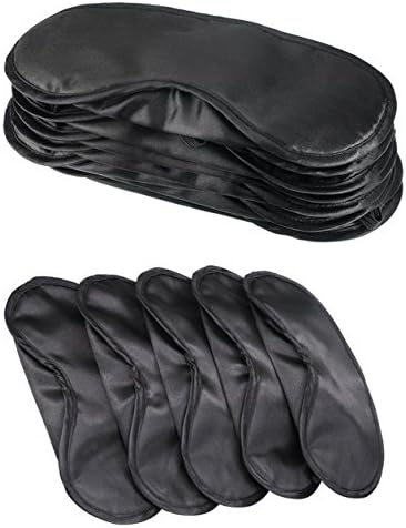 12Pcs Black Blindfold Games Eye Mask,Shade Cover Blindfold Travel Sleep Cover with Nose Pad