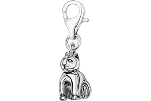 Quiges Charm con Cierre en Argent 925 Gatos para Pulseras