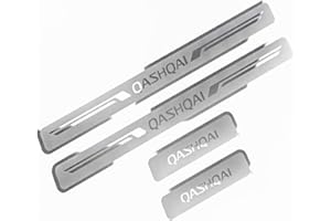 BOJOUL 4 Pcs Stainless Steel Car Door Sill Protector, for Nissan Qashqai J12 2022 2023 Stainless Steel Threshold Protector Guard Scuff Cover Pedal Accessories