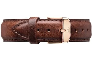 Daniel Wellington Classic St Mawes Cinturino Uomo, 20mm, in Pelle, Marrone/Oro Rosato