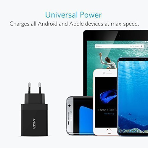 Anker PowerPort+1 18W USB Ladegerät mit Quick Charge 3.0 und Power IQ + 0.9m Micro USB Kabel für Galaxy S7 / S6 / Edge / Plus, Note 5 / 4, LG G4, HTC One A9 / M9, Nexus 6, iPhone, iPad und weitere (Schwarz) - 4