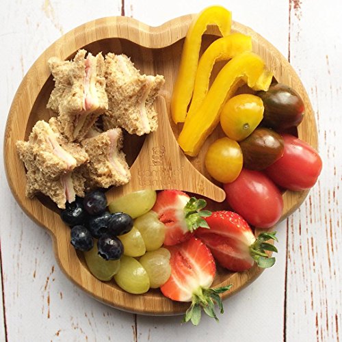 Baby Saugnapf-Teller, Standfeste Saug-Fütter-Teller, aus naturbelassenem Bambus - 5