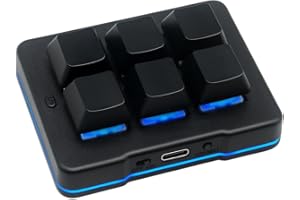 ‎PCSENSOR 6 Tasten Mini Keypad Wireless USB Mechanische Gaming Makro Tastatur Customized Programmierbare OSU Tastatur mit RGB Led für PC Gaming OSU Büro Arbeit HID