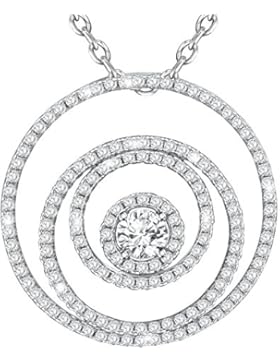 Dawanza - Weihnachtsgeschenke Halskette Damen Weiß Vergoldet - Kristall Weiß mit Exzentrischer Kreis Anhänger...