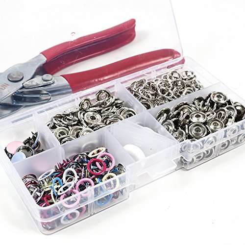 110 Sets 9.5mm Druckknöpfe farbige Metall Druckknöpfe mit Zange Werkzeug DIY Basteln - 2