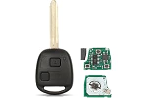 ONETOP1 Chiave a distanza FOB 2 pulsanti 433MHz 4D67 Chip per Toyota Prado Avensis Tarago 120 RAV4 Kluger 2003-2009 lama non tagliata TOY43 (2 pulsanti)