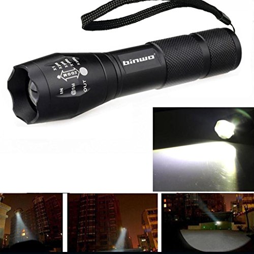 Binwo Superhelle CREE LED Taschenlampe 2000 lumen, inklusive Wiederaufladbare Batterie Und Ladegerät, Mit einstellbarem Fokus - 4