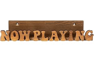 Nagoyuki Now Playing Vinyl Record Stand Display Wall Mount Solid Wood Album Shelf Bracket Hanging Storage LP Holder for Music