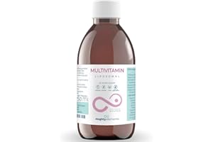 ‎MIGHTY ELEMENTS Mighty Elements Liposomales Multivitamin, Vitamin C, D3, E, A, B-Komplex, Folsäure, Orange-Geschmack, Vegan, Glutenfrei, Laktosefrei, hohe Bioverfügbarkeit, Hochdosiert, 250 ml Glasflasche