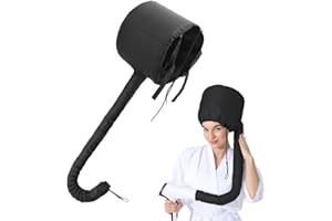 YUVKIN Cuffia Asciugacapelli per Phon, Casco Termico per Capelli Ricci, Bonnet Hood per Asciugatura e Styling, Ideale per Trattamenti Profondi e Cura dei Capelli (Nero)