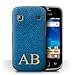Produktbild Stuff4® Personalisiert Individuell Leder-Effekt Hülle für Samsung Galaxy Gio/S5660 / Aqua Blaues Monogramm Design/Initiale/Name/Text Schutzhülle/Case/Etui
