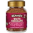 BEANIES Flavoured Instant Coffee White Chocolate & Raspberry Hot & Cold Coffee Makes 25 Cups 100% Arabica Light Roasted Coffee Sugar Free 50g. Bottle (White Chocolate & Raspberry)