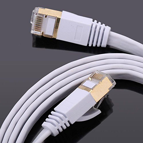 ULTRICS® Cat7 Ethernet Kabel, 10M High Speed Computer Router Netzwerk Flach LAN-Kabel mit professionellen vergoldeten Kopfstecker STP DrŠhte CAT 7 RJ45 Internet Netzwerk Modem Kabel – 1M - 7