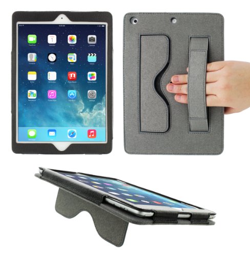 rooCASE Apple iPad Air Executive Portfolio Leather Case Cover – Black (with Pen Stylus) - 9