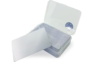 Ebamaz 100PCS Thin Aluminum Alloy Metal Business Card 3.4 X2.13X0.008 inch for Laser Engrave (Silver,Blank)