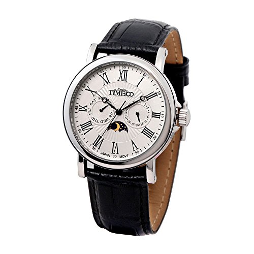 Time100 Herren-Armbanduhr mit romanischen Nummern-Skalas und Tag-Nacht-Anzeige W80035G.01A Time100 Herren-Armbanduhr mit romanischen Nummern-Skalas und Tag-Nacht-Anzeige W80035G.01A
