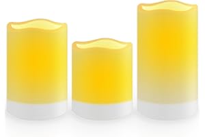 salipt Bougies Solaires Rechargeables Scintillement, Bougie Solaire étanche Sans Flamme, Extérieur pour le Patio, Jardin, Mariage, Fête, Décoration de Noël, Blanc Chaud, US 3 pcs