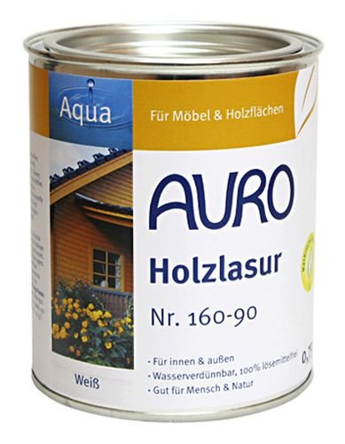 AURO Holzlasur Aqua Nr. 160-90 Weiß, 0,75 Liter - 2