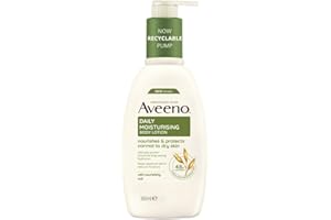 Aveeno Daily Moisturising Body Lotion, With Soothing Oats & Rich Emollients, Suitable For Sensitive Skin, Nourishes and Protects Normal to Dry Skin, Fragrance Free, 300ml