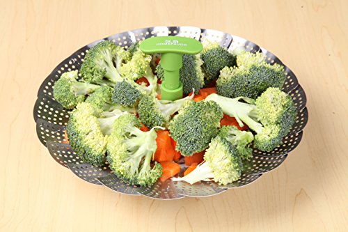 GA Homefavor Dünsteinsatz Faltbarer Gemüsedämpfer Korb Edelstahl Küchengerät Dampfgarer mit Ausziehbarem Griff - 5