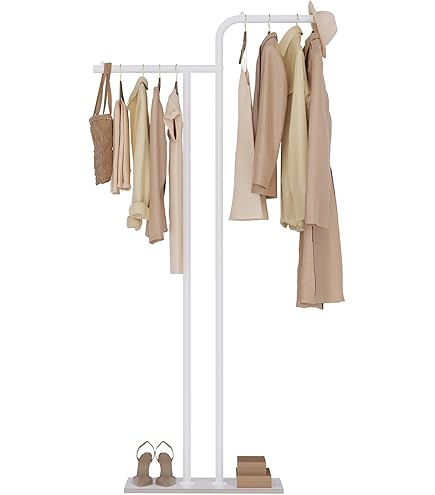Baum-Garderobenständer Mit 8 Haken & 1 Ablage – Stabil Aus Kohlenstoffstahl, 175 Cm Hoch (Weiß)