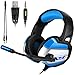 Price comparison product image ATUTEN Gaming Headset - Onikuma K5 3.5mm Over-ear Stereo Gaming Headphones with Mic,Noise Reduction,Volume Control, Foldable Earphones for Xbox One/PS4/CF/Laptop/Smartphone (Black/Blue)