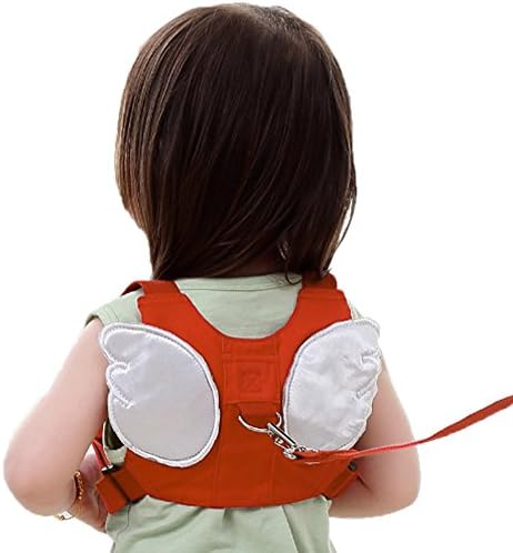 Eunice house Toddler Safety Harness Backpack, Baby Anti-lost Backpack Kids Reins Child Walking Harness with Safety Leash Strap(Angel Wings,Orange)